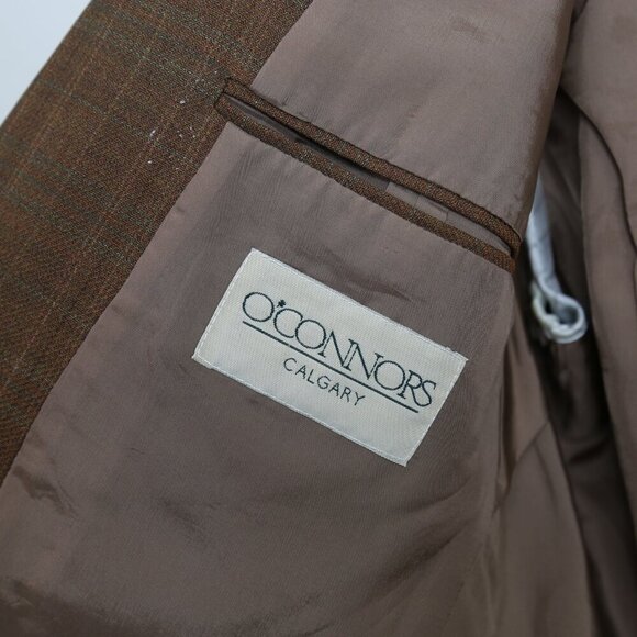 Ermenegildo Zegna Vintage Men's Wool Plaid Print Brown Sport Coat Size 42 Tall - Picture 8 of 12